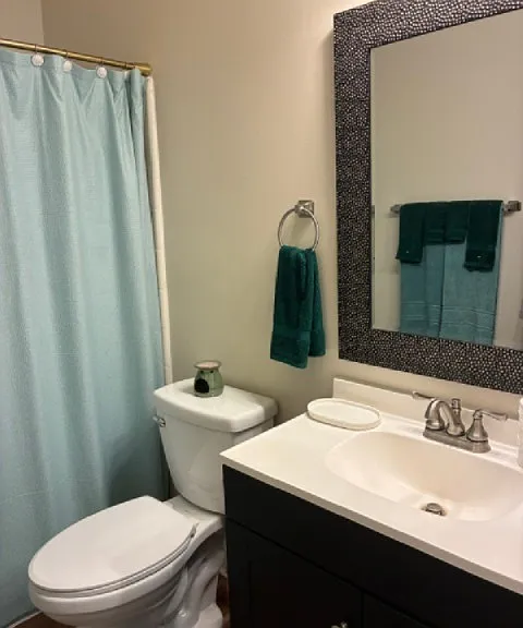 Upgraded vanity and fixtures.