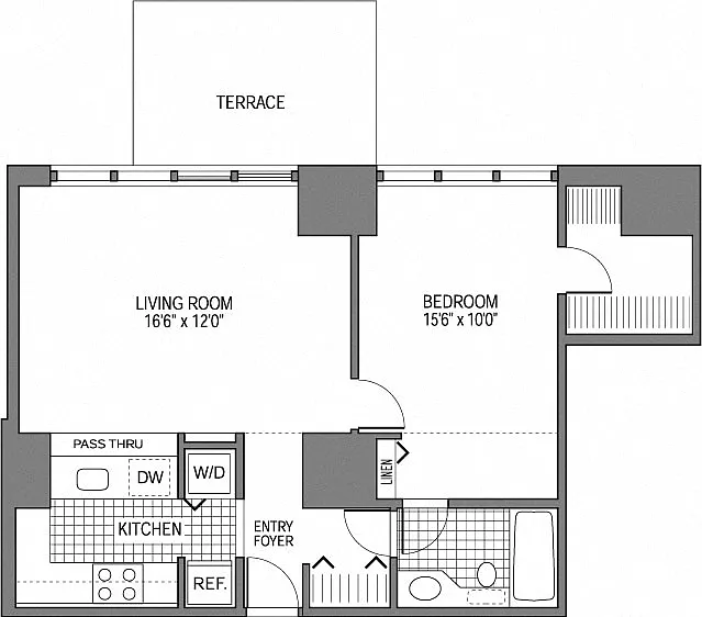 Floor plan 1 Bed 1 Bath