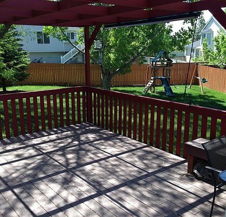 Huge backyard : huge backyard with trex deck perfect for entertaining!