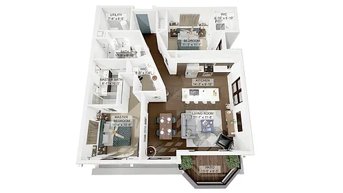 Floor plan 2 Bedroom 2 Bathroom