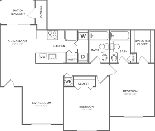 The Villages | 2x2 | 1100 SF The Villages | 2x2 | 1100 SF