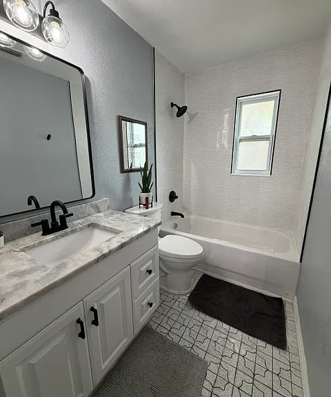 Newly upgraded bathroom.