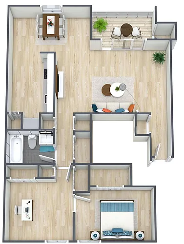 Floor plan 1BR - 1BTH Renovated