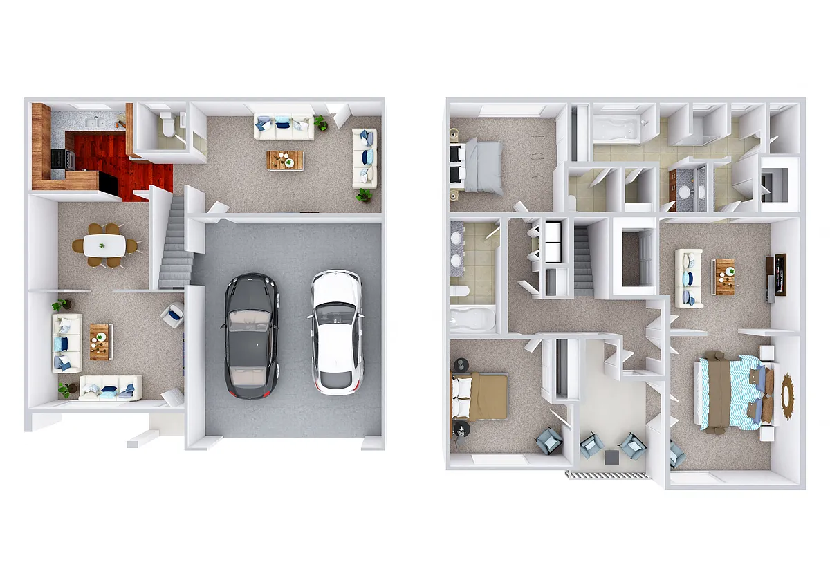 Floor plan 3 Bedroom 2.5 Bath Large