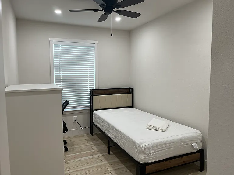 Secondary Bedroom #2: Each secondary bedroom is furnished with TwinXL bed and headboard, tall dresser, desk, and chair. Each secondary bedrooms has a walk in closet space and ceiling fan with LED lighting as well.
