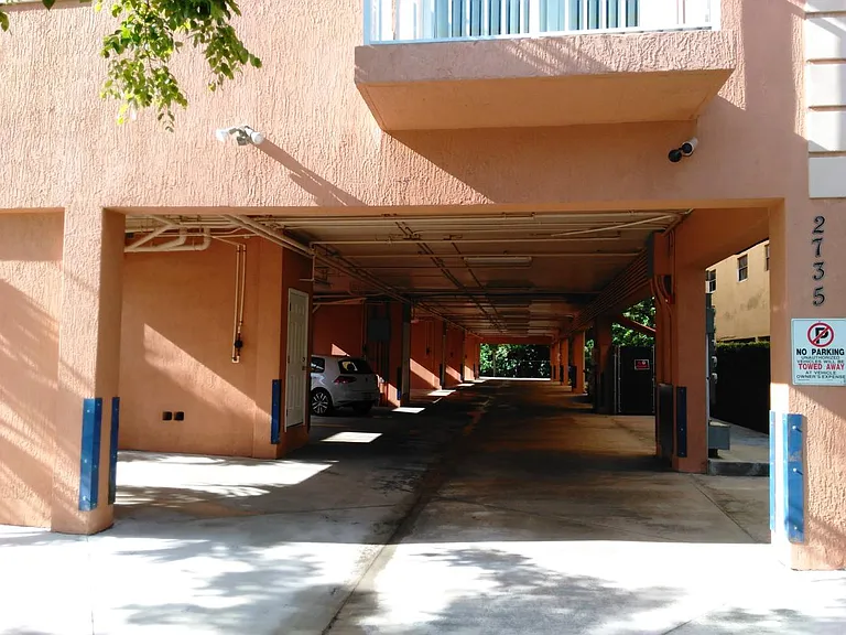 Covered parking garage