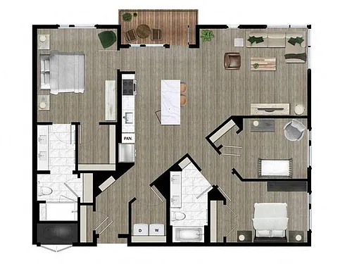 Floor plan Three Bedroom (3B)