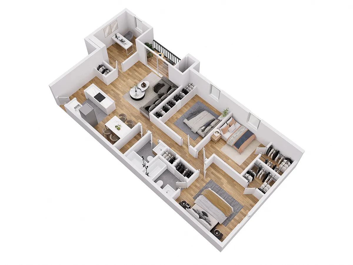 Floor plan 2 Bedroom Plus Den