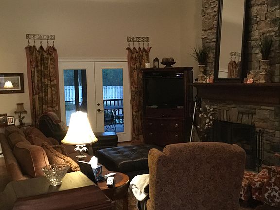 Stacked-stone gas fireplace!