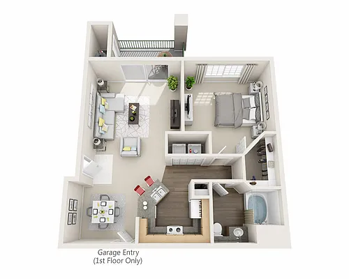 Floor plan 1x1AR1 T2