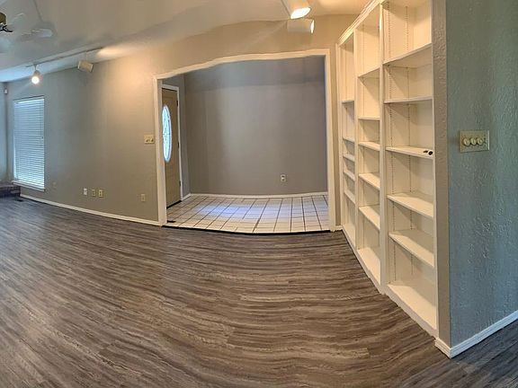 Panoramic view of the living room into the dining room