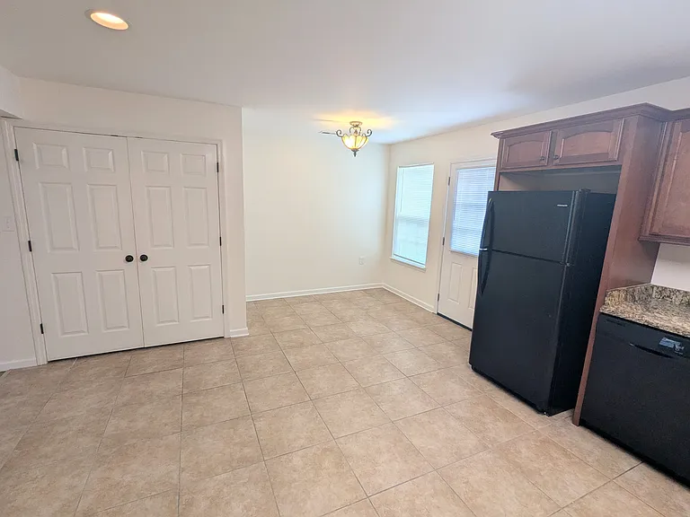 Dining area and laundry closet