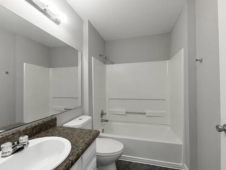Bright bathroom with bathtub