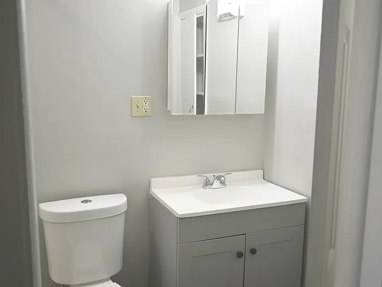 White bathroom vanity.