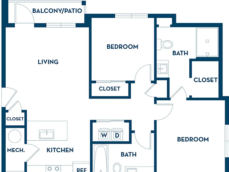 2 Bedroom | 2 Bath | 954 SF 2 Bedroom | 2 Bath | 954 SF