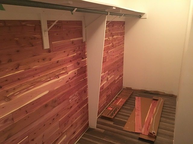 Cedar lined master closet