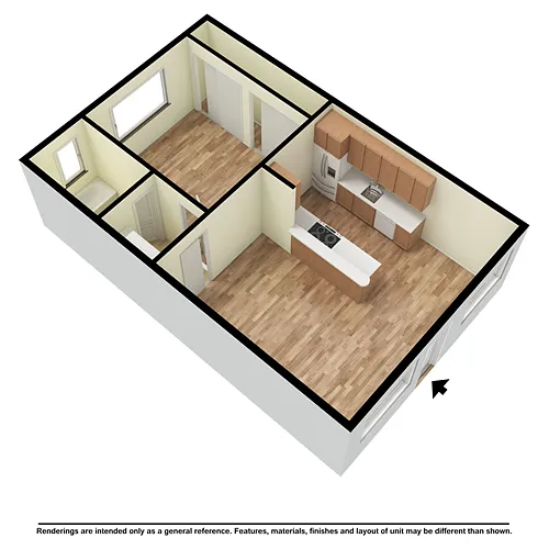 Floor plan 1 br 1 ba with washer dryer