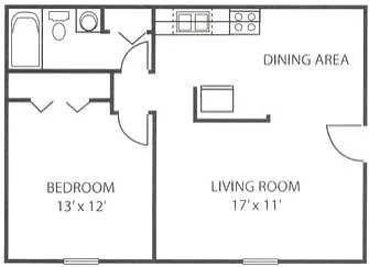 Floor plan One Bedroom Suite