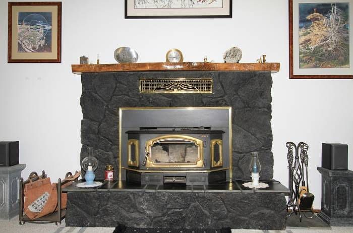Lava Rock Fireplace
