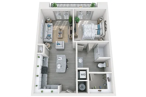 Floor plan McCoy 1 Bedroom 1 Bath