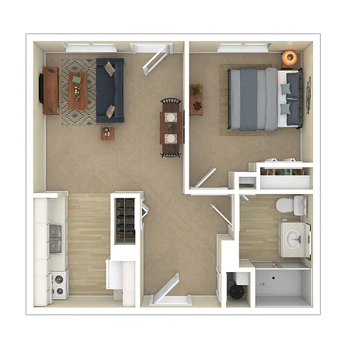 Floor plan 1 BR - 30% of Gross Income