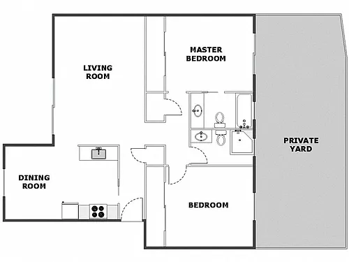 Floor plan 2 Bed / 2 Bath: Type A