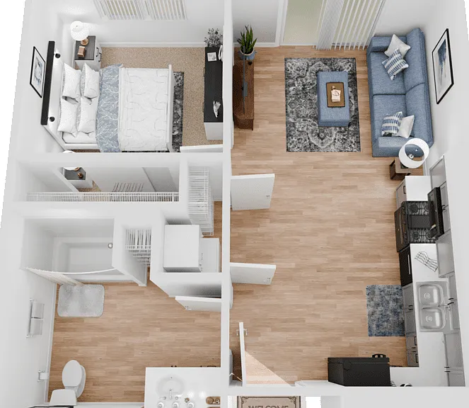 1 Bedroom Floorplan Diagram