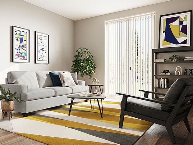This is an example of the living room, furniture, rugs and art. All furniture is contemporary/ modern.