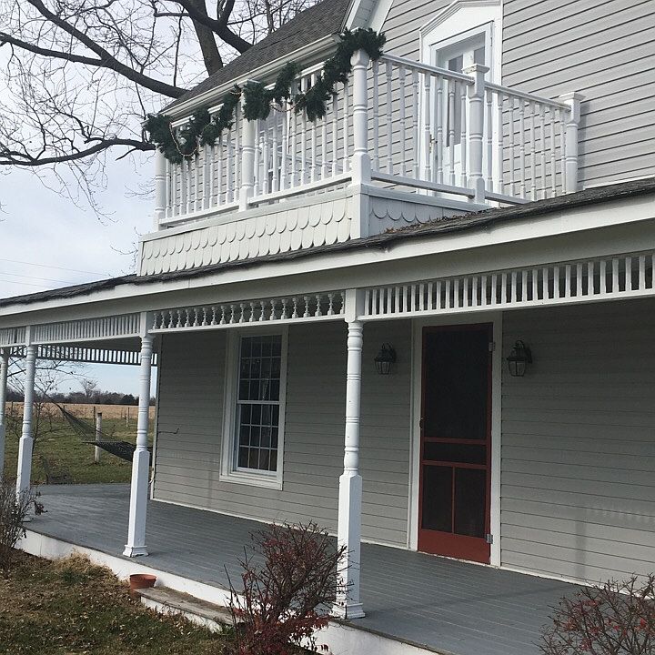 Front entrance and porches.