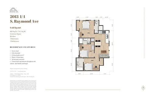 Floor plan Private Room at 2013 1-4 Raymond Ave