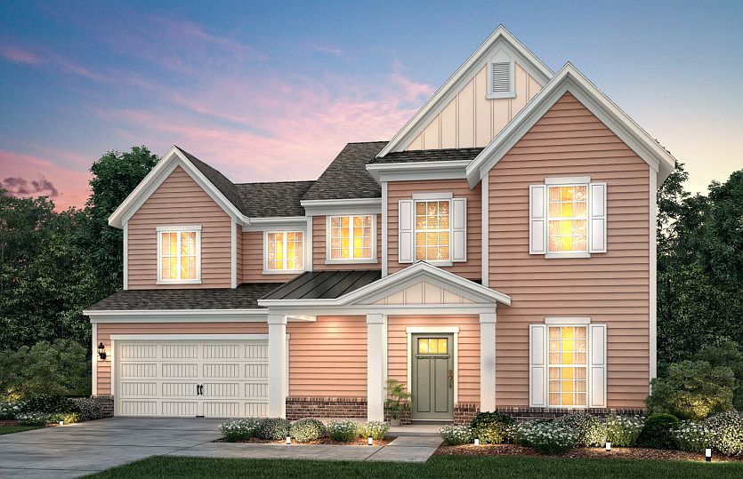 Waterstone Exterior LC3G features siding, brick accents and covered front porch