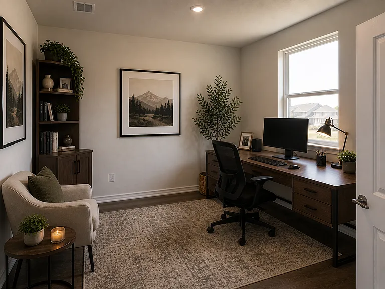 Flex room/ office, staged with AI