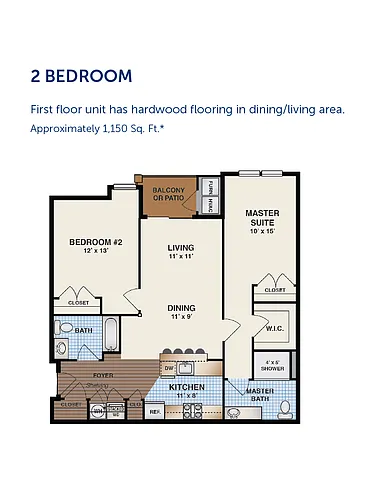 Floor plan $2.28/sq.ft. - Summerfields 360-Two Bedroom