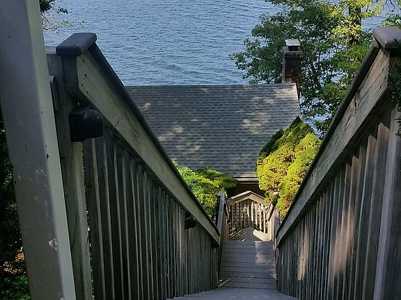 stairs from parking area