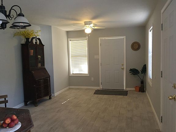 View from the kitchen looking at front entry door.