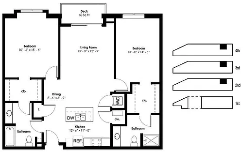 Floor plan 2 Bed/2 Bath