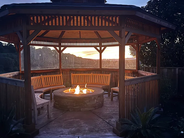 Sunset views with a stunning firepit!