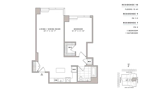 Floor plan 1 Bed1 Bath-A29