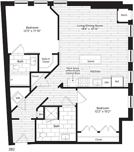 Floor plan 2 Bed/2 Bath