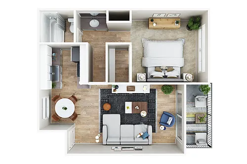 Floor plan 1 Bedroom 1 Bath