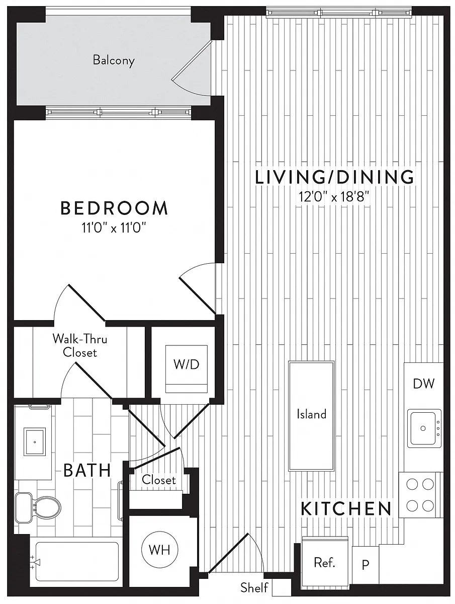 Floor plan A1 - 1 Bed_1 Bath