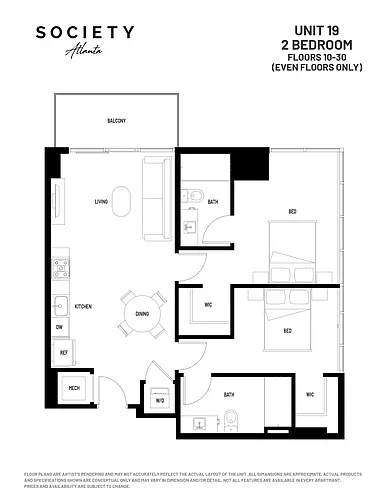 Floor plan 2 Bed - B2