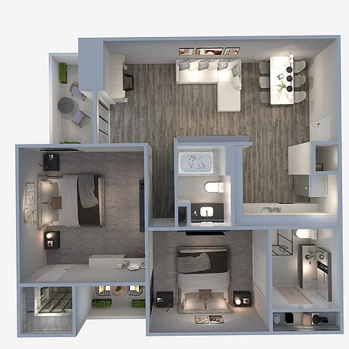 Floor plan 2 Bedroom 2 Bathroom