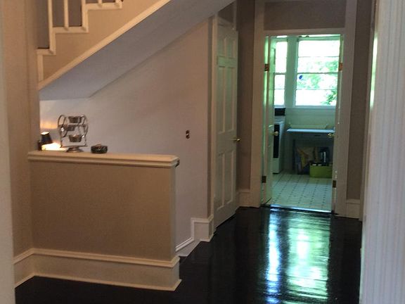 Entry hall with alcove, closet, half bathroom