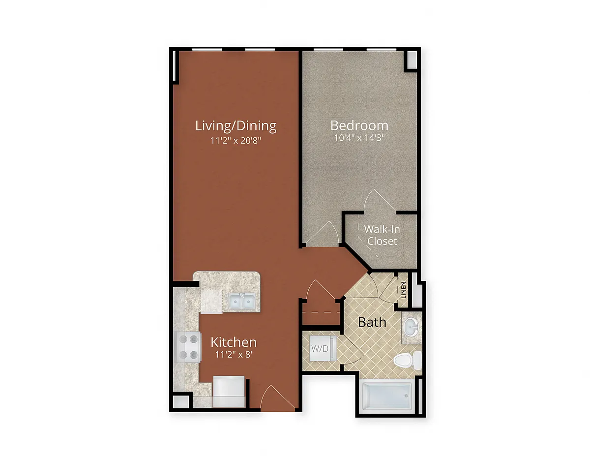 Floor plan One Bedroom One Bath
