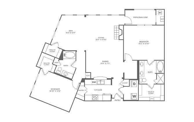 Floor plan 2 Bed/2 Bath-B11