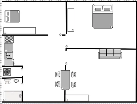 Floor plan 2 Bed 1 Bath