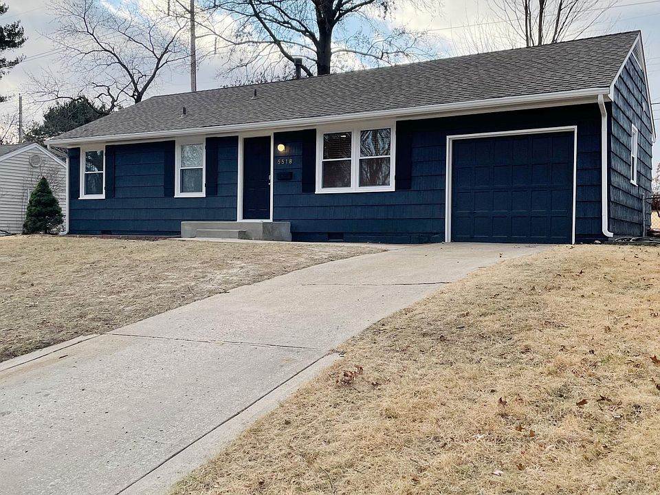 Extra long driveway with a single car garage