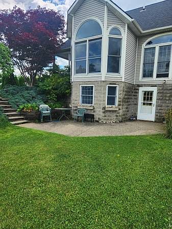 Apartment entrance and patio