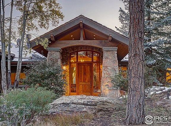 Front door at twilight.